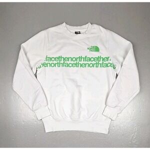 The‎ North Face Sweatshirt Mens Medium White Green Concord Crewneck Pullover